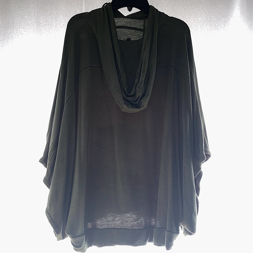 Lou & Grey LOFT - great condition green hooded poncho